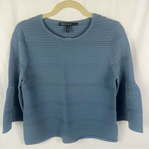 White House Black Market Blue Bell Sleeve Top